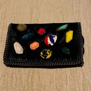 Stella McCartney Multi Gemstone Black Falabella Mini Bag